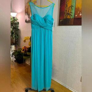David’s Bridal | Tiffany Blue Bridesmaid maxi Dress Size 10